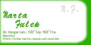 marta fulep business card